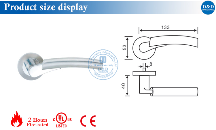 Stainless Steel Door Handle Size Display Размер ручки