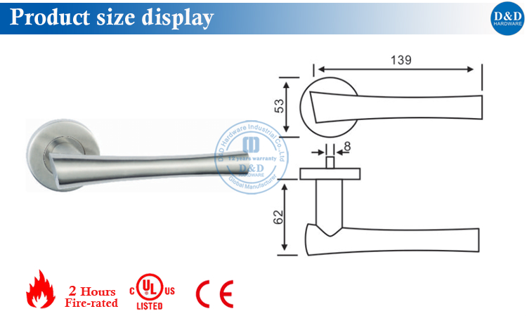 Stainless Steel Door Handle Size Display Размер ручки
