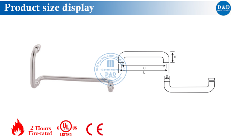 Pull Door Handle Size Display-D&D Hardware Размер ручки