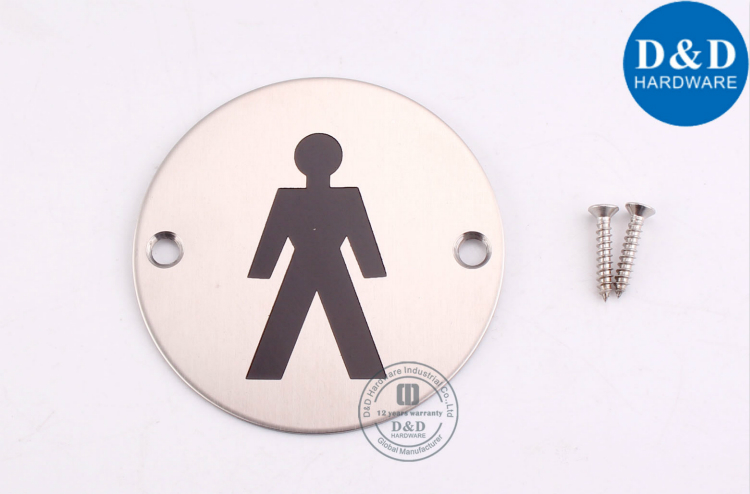 Men’s Washroom Square Sign Plate-D&D Hardware Металлическая доска для ванной комнаты Plate-D & D