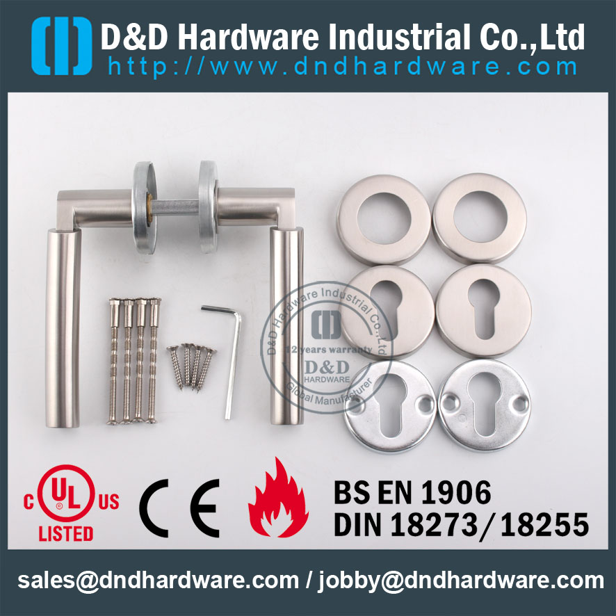 D&D Hardware-Fire Rated SS304 solid Door handle DDSH017 D & D Hardware-Fire Номинальная SS304 сплошная дверная ручка DDSH017