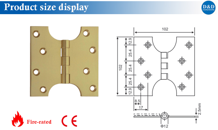 The Door Hinge Size Display-D&D Hardware Установочное оборудование для дверного оборудования Hinge-D & D