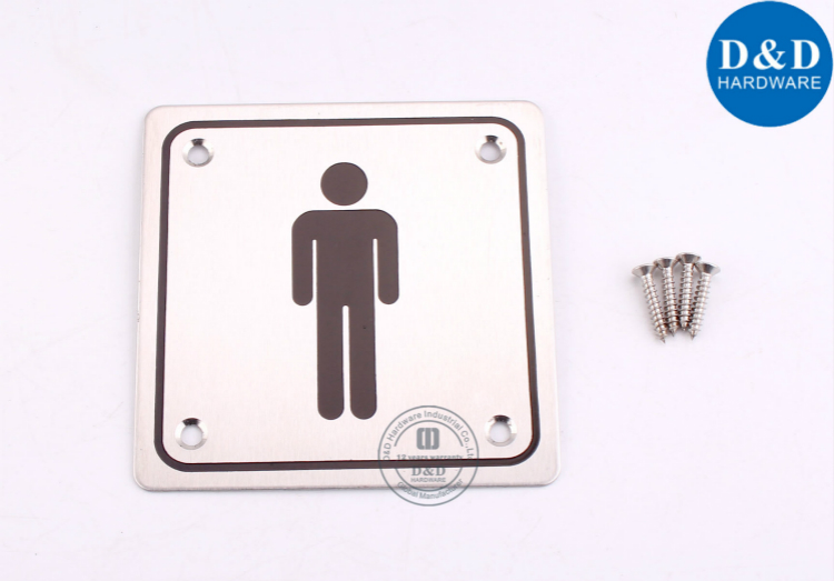 Stainless Steel 304 Men’s Washroom Square Sign Plate-D&D Hardware Нержавеющая сталь 304 Мужская туалетная плита Square Plate-D & D Оборудование