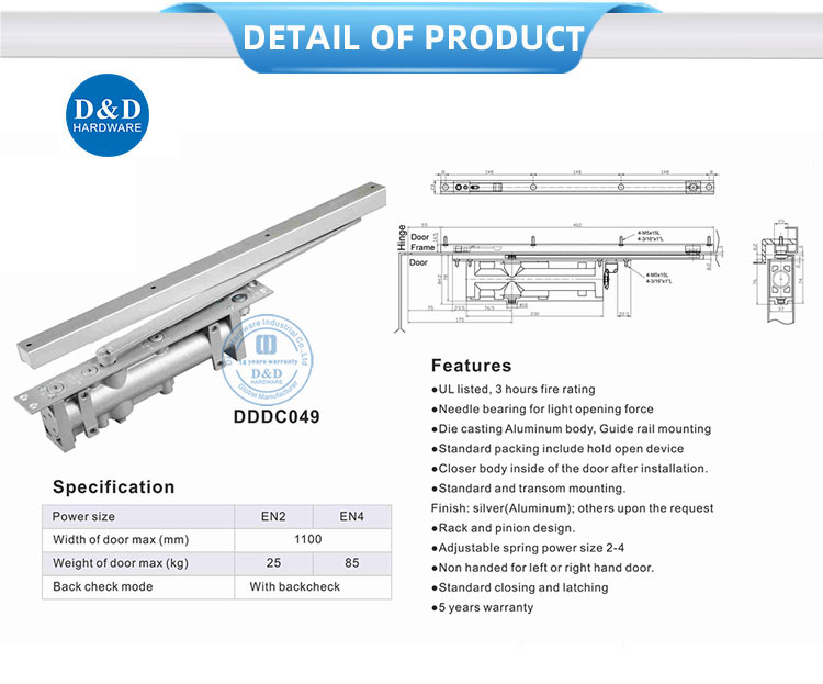 Concealed door closer Скрытая дверь ближе
