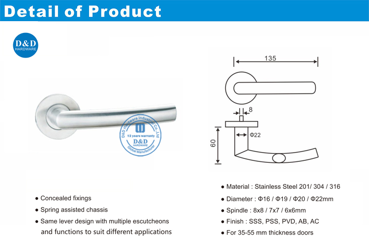 Front Door Lever Handle-DDTH025-D&D Hardware Передняя дверная рычага ручки - DDTH025-D & D аппаратное обеспечение