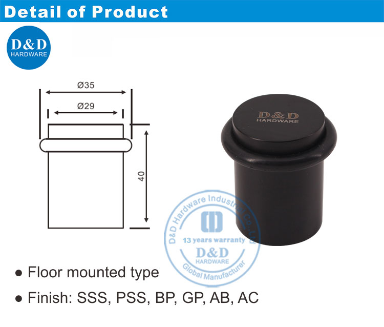 Black Rubber Door Stopper-DDDS011 Черная резиновая дверь стоппер-DDDS011