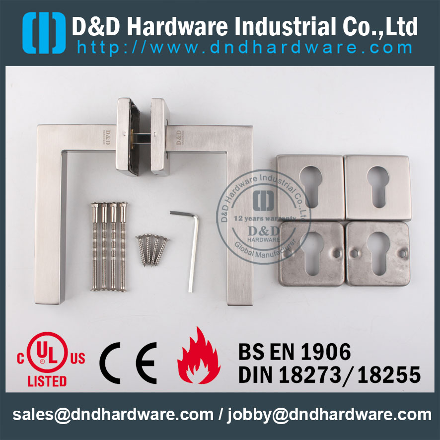 Ручка двери внешнего рычага квадратной формы из нержавеющей стали для одной двери-DDTH019