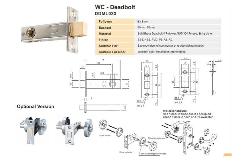 WC-Deadbolt-D & D аппаратное обеспечение