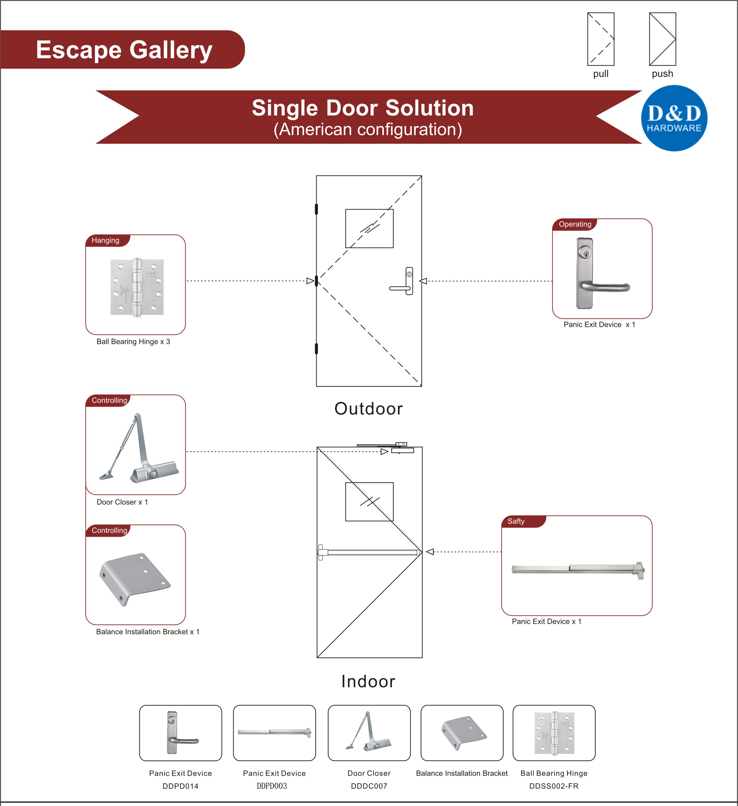 Escape Gallery Деревянная дверь Solution-D & D Hardware
