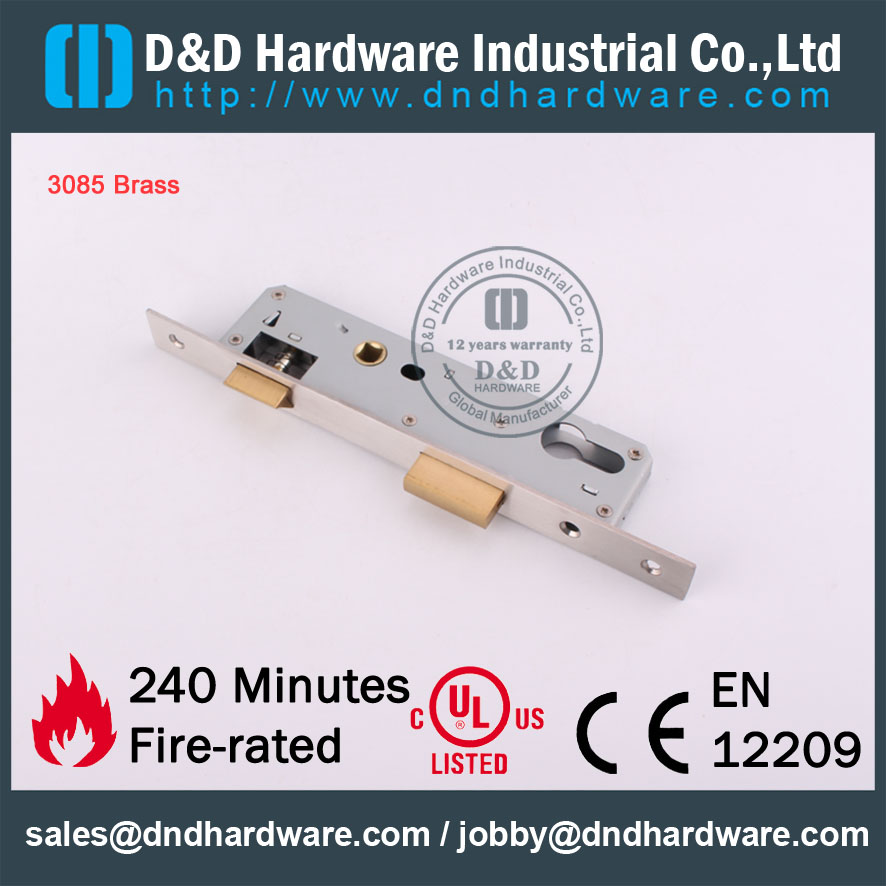 D & D Аксессуары для аппаратных дверей латунь 3085 Mortise Lock DDML021