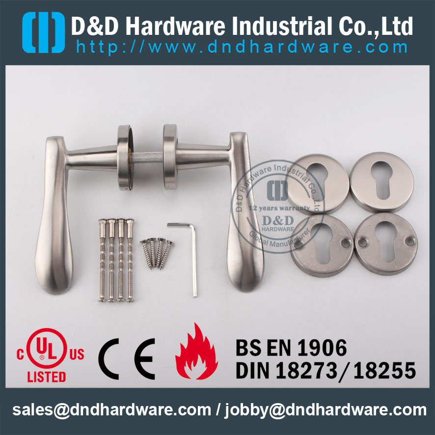 D & D Hardware-UL Стандарт SS304 Твердая дверная ручка DDSH014