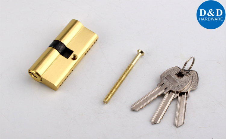 Сплошной латунный Euro Double Cylinder Lock-D & D Аппаратное обеспечение