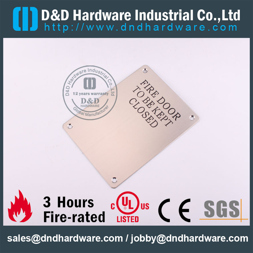 D & D Hardware-SWholesale Grade SS304 Сигнал пожарной двери DDSP010