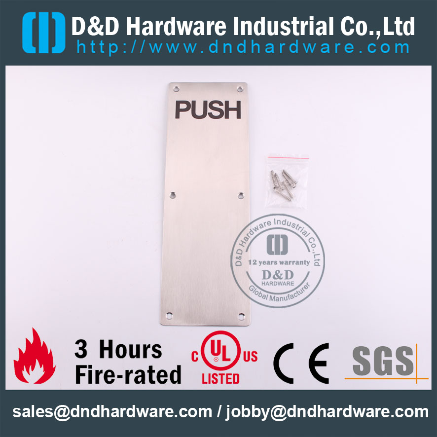 D & D Hardware-Construction Hardware 100x300mm PUSH Plate DDSP005