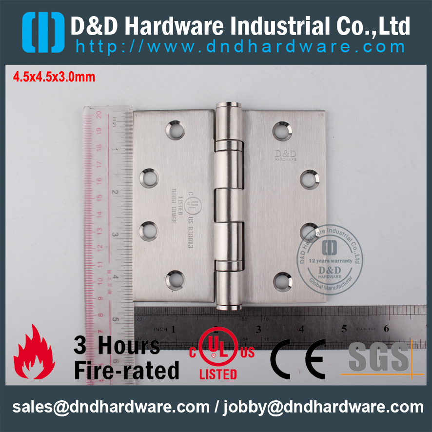 SS316, огнестойкость, UL, 2BB, Hinge-DDSS002-FR-4.5x4.5x3.0mm