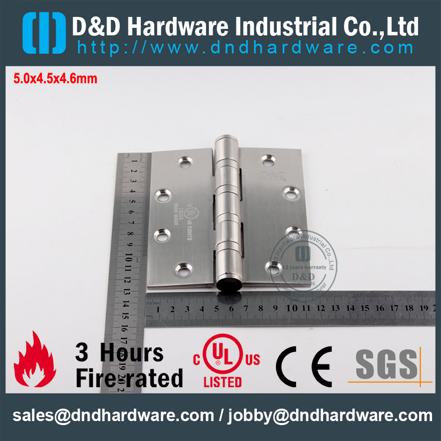 SS304 Прочный шарнир 4BB с классом пожарной безопасности UL-DDSS008-FR-5x4,5x4,6 мм