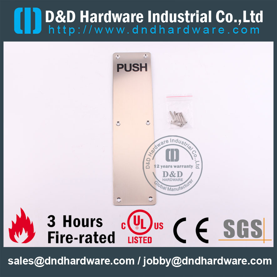 D & D Hardware-Europe Design Нержавеющая сталь 75x300 мм PUSH Plate DDSP005