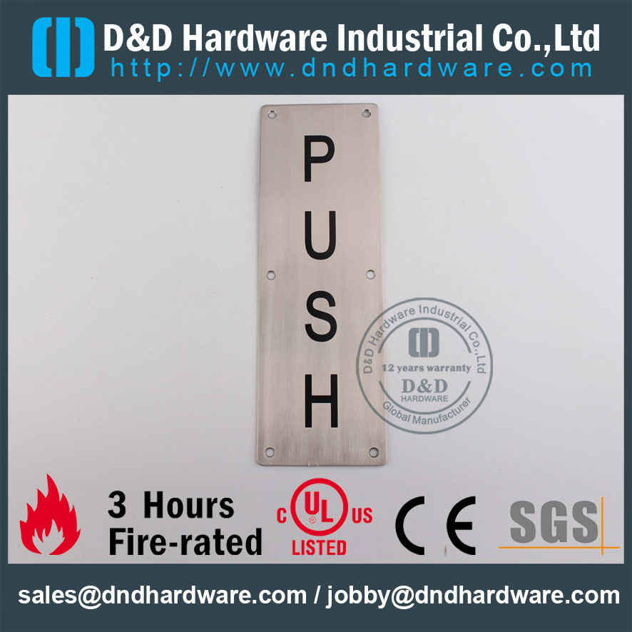 D & D Hardware-Modern Interior Square Тип PUSH Plate DDSP004