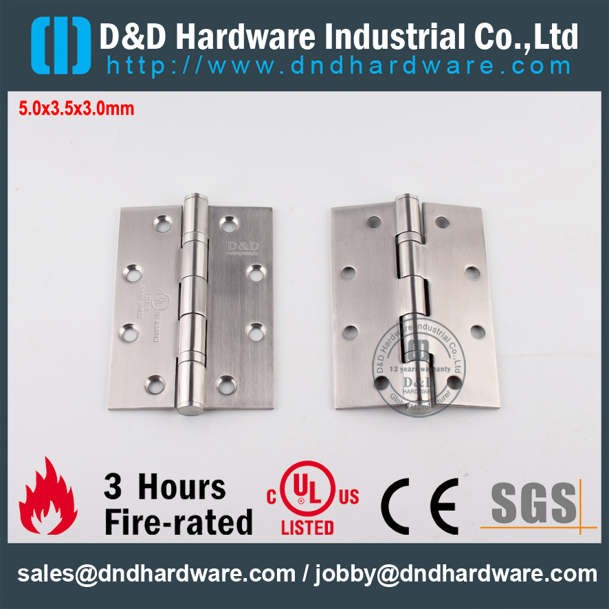 SS304, огнестойкость, UL, 2BB, Hinge-DDSS005-FR-5x3,5x3,0 мм