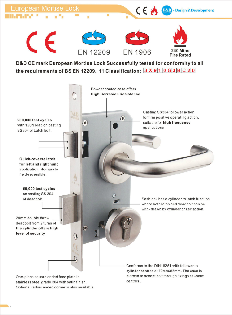 Euro Mortise Lock-D & D Аппаратное обеспечение