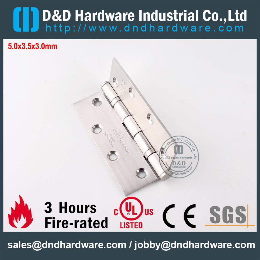 SS304, огнестойкость, UL, 2BB, Hinge-DDSS005-FR-5x3,5x3,0 мм