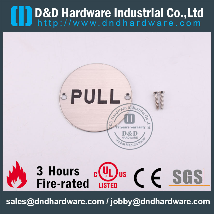 D & D Hardware-Wholesale Круглый тип SS304 PULL Plate DDSP009-A