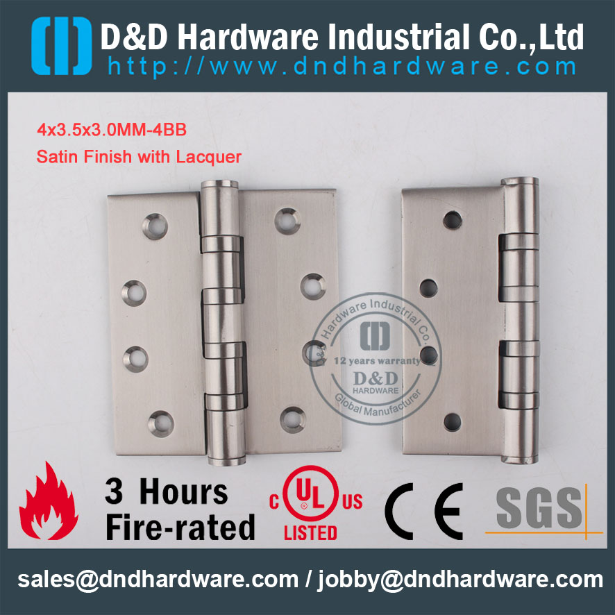 D & D Hardware-CE сертификат Огненный Оценка SS304 Дверной шарнир DDSS002