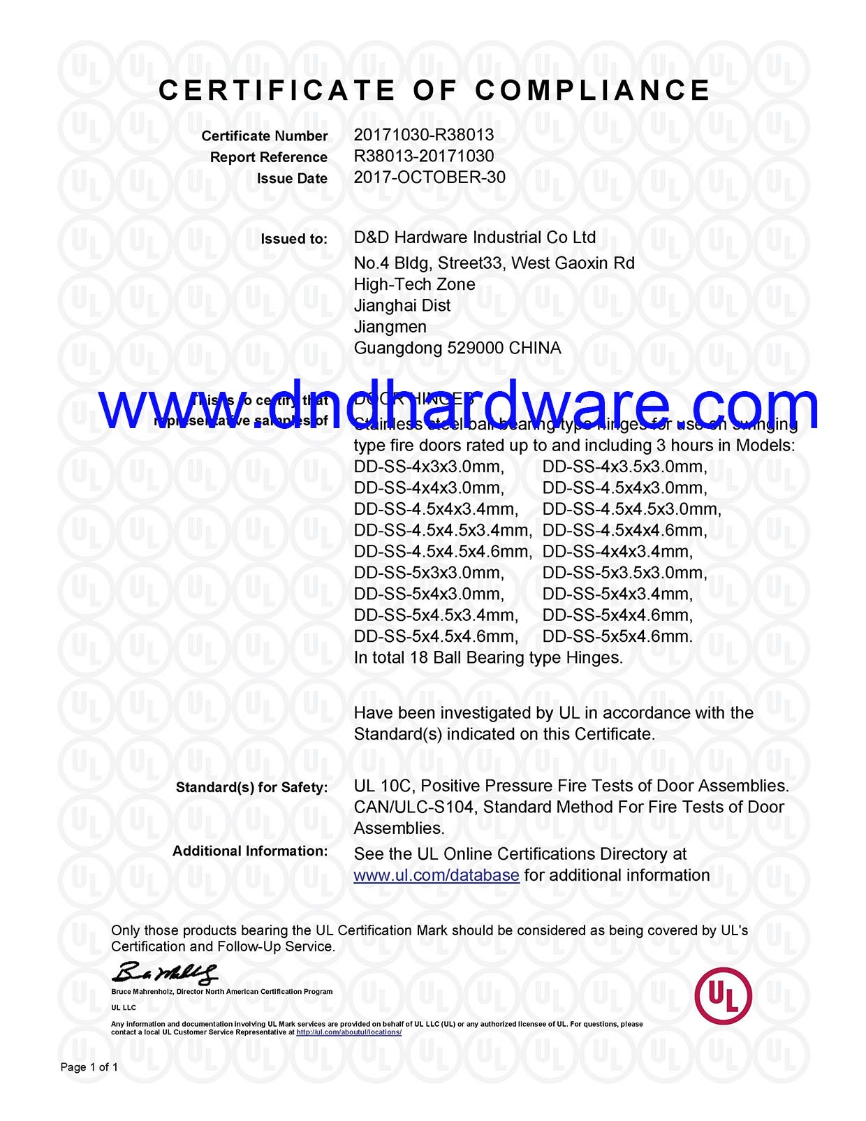 UL HIGHER-R38013-D & D Аппаратное оборудование 