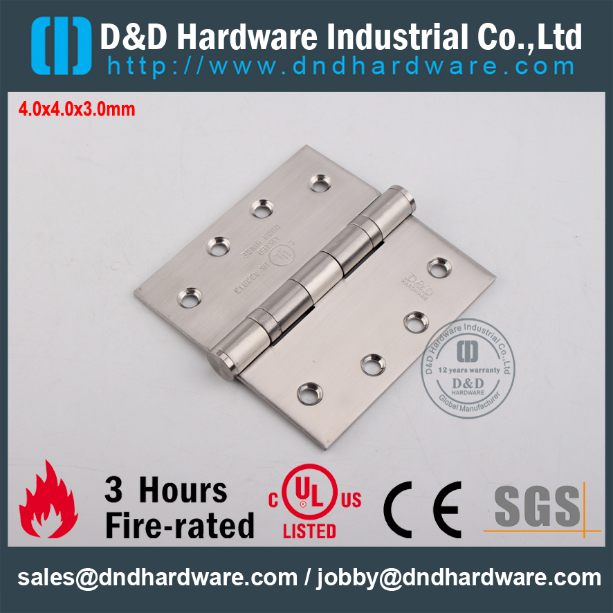 SS304 Пожарная безопасность UL 2BB Hinge-DDSS001-FR-4x4x3,0 мм