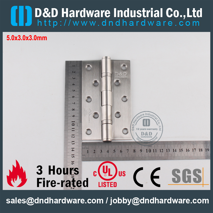 SS304 UL огнестойкая петля 2BB для офисной двери-DDSS005-FR-5x3x3.0мм