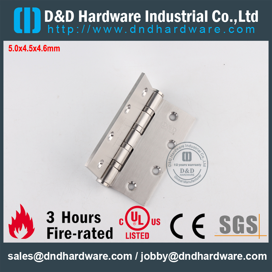 SS304 Прочный шарнир 4BB с классом пожарной безопасности UL-DDSS008-FR-5x4,5x4,6 мм