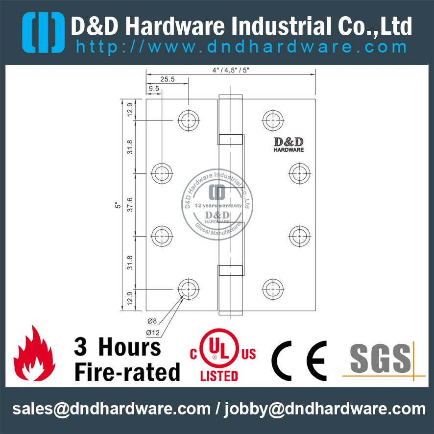 SS UL Классический пожарный класс 4BB Петля-DDSS006-FR-5x4,5x3,4 мм