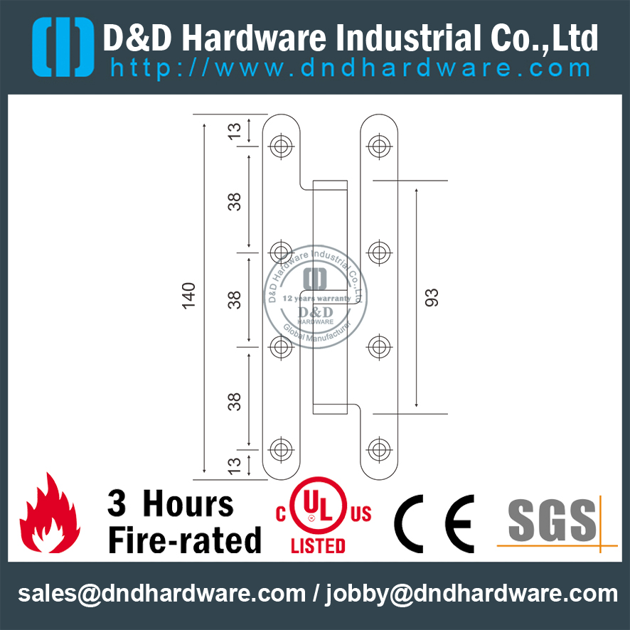 SS316 Петля с круглым углом H для душевой двери-DDSS019-B