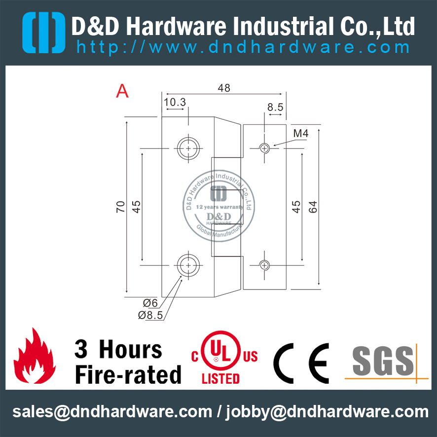 Лабораторная петля SS304 для металлической двери-DDSS025