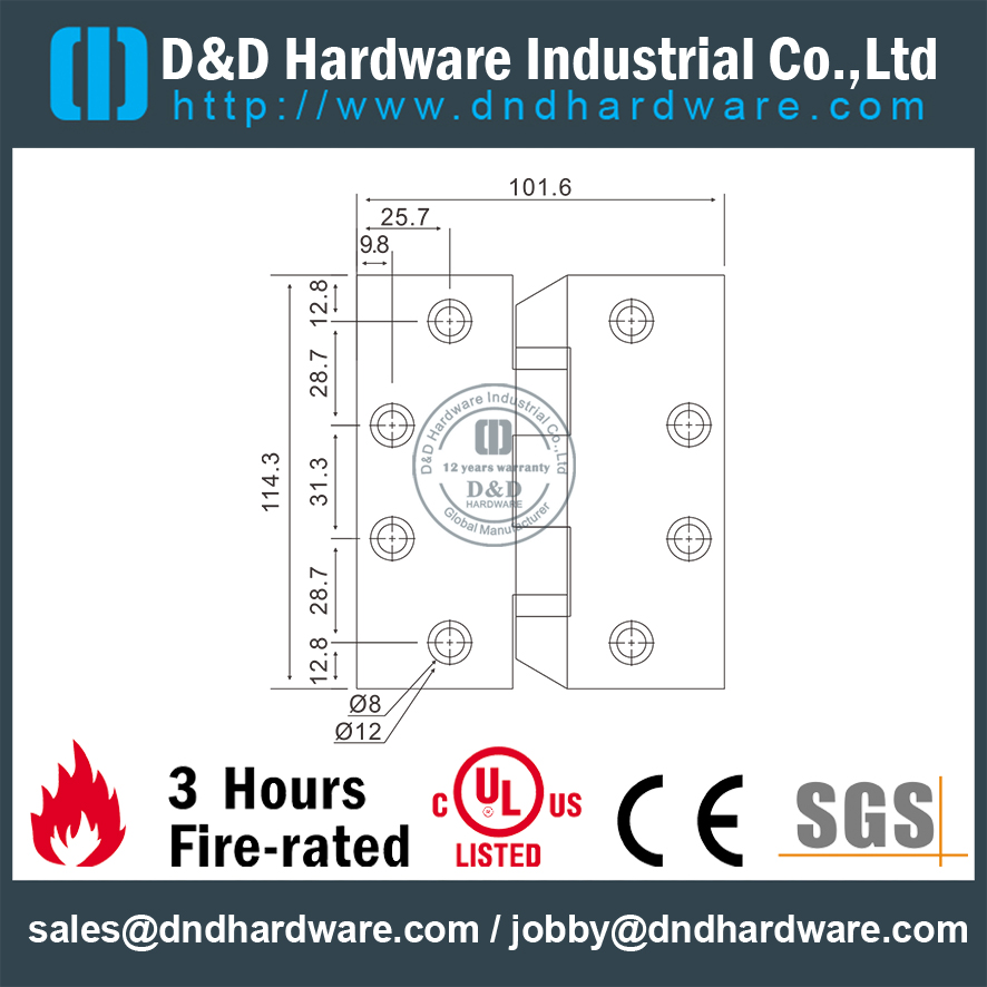 SS316 Петли для больничных дверей-DDSS044-B-4,5x4x3,4 мм