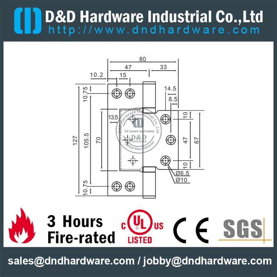 SS304 AB Петля заподлицо для деревянной двери-DDSS027-B