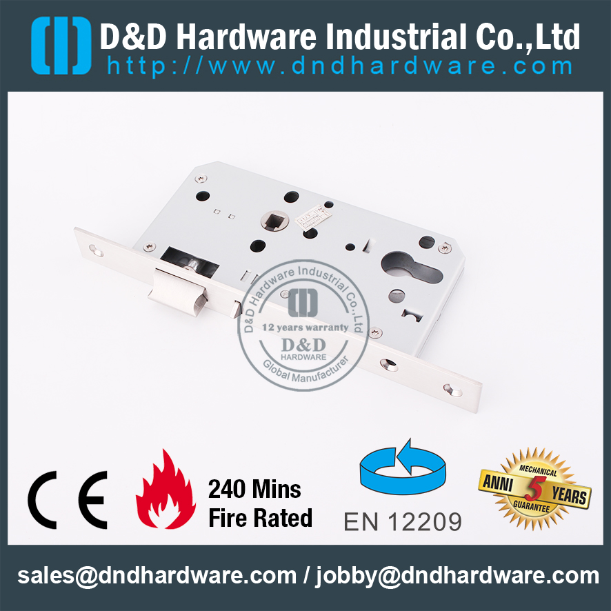 CE SS304 Противопожарный дверной замок с ночной защелкой-DDML014