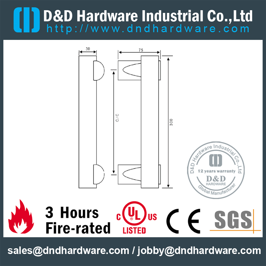 Ручка SUS304 T Bar для двойной двери DDPH056