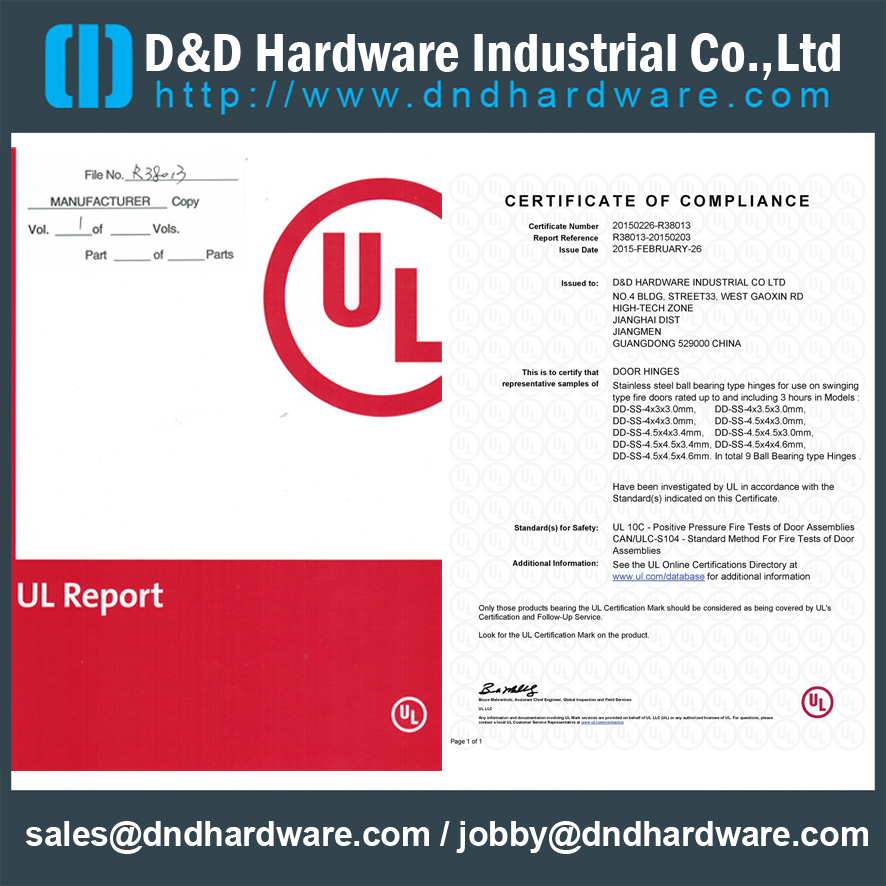 CE SS316 Петля с 3 поворотными кулаками для металлической двери-DDSS024