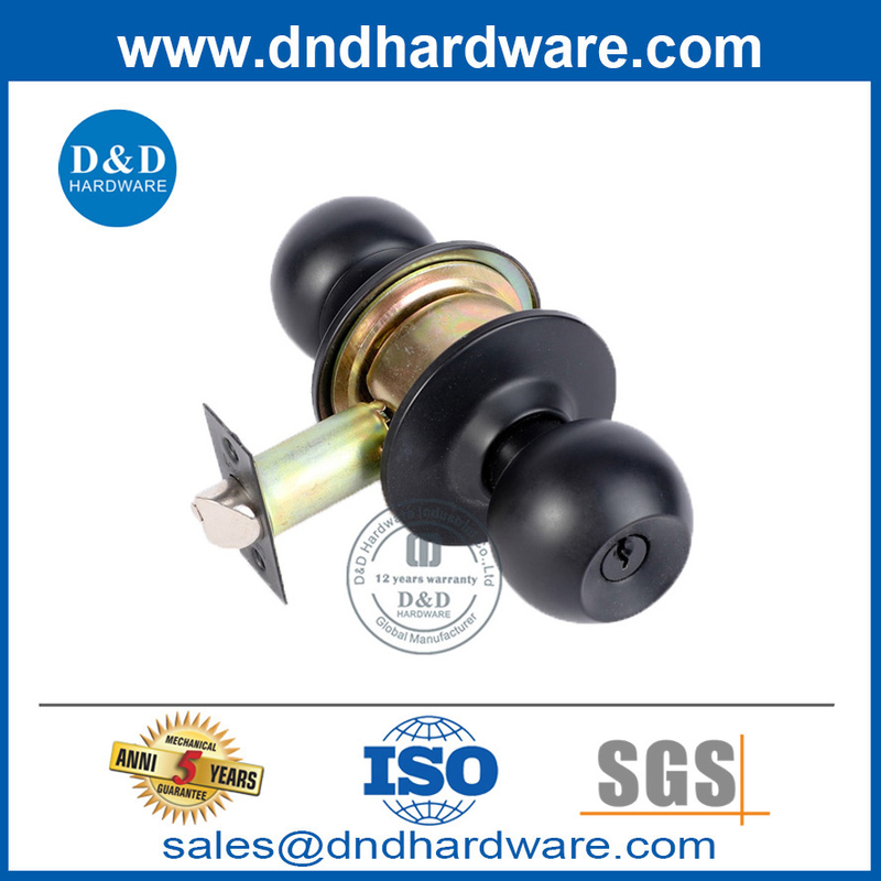 Matt Black Double Cylinder Knobset в цинковом сплаве для входной двери-DDLK037