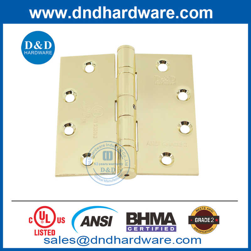 NRP Gold Door Hinge петля из нержавеющей стали ANSI 2 класса Fire Butt Pult для внутренней двери-DDSS001-ANSI-2-4,5x4,5x3,4