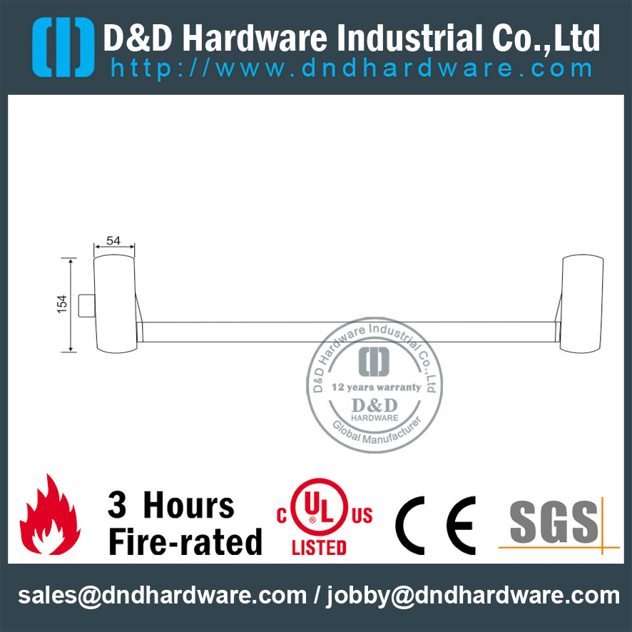 SS304 CE - Пожарная нажимная штанга для экстренного выхода - DDPD021