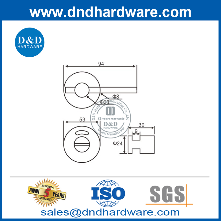 Thumbturn Thumbturn SS304 и выпуск с индикатором для Toliet Door-Ddik006
