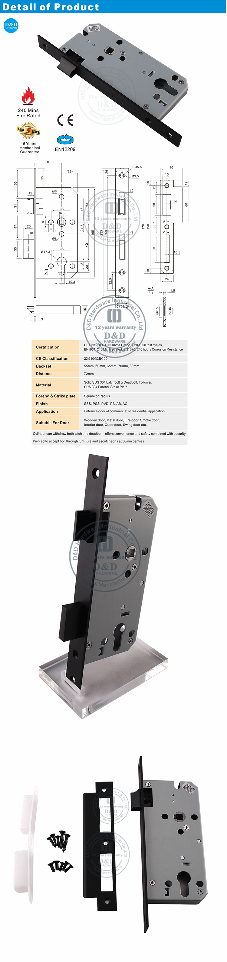 DDML009 Black Door Lock