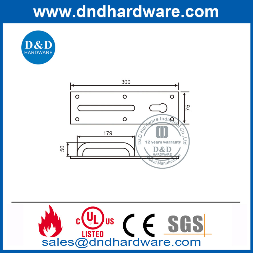 Ночная защелка из нержавеющей стали с отверстием для евроцилиндра-DDPD017