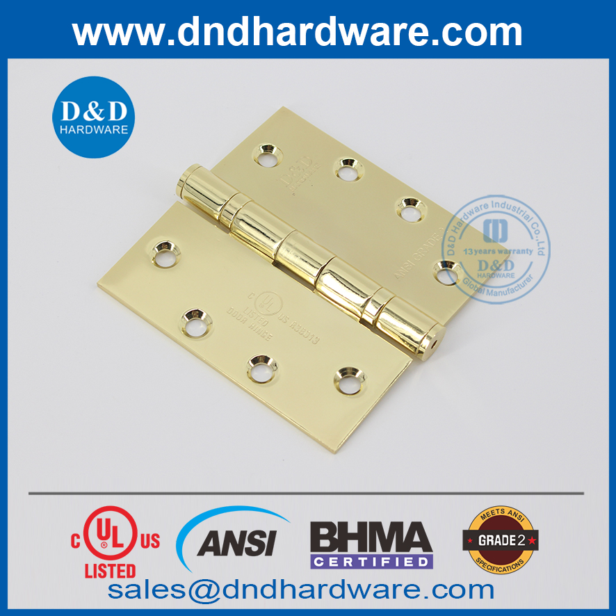 NRP Gold Door Hinge петля из нержавеющей стали ANSI 2 класса Fire Butt Pult для внутренней двери-DDSS001-ANSI-2-4,5x4,5x3,4