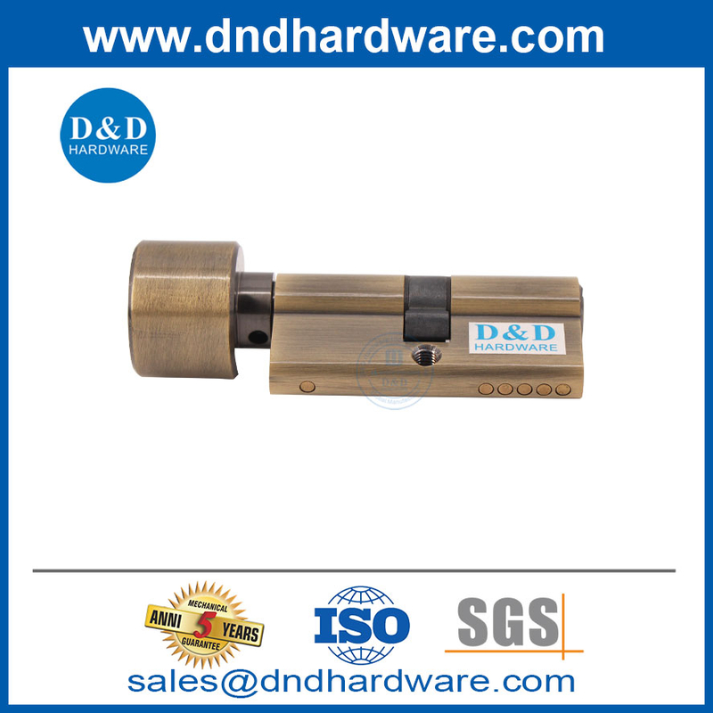 Латунный антикварный латунный панель и ключевой одноцилиндровый блокировка дверного блокировки цилиндр-DDLC001