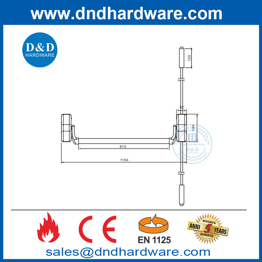 CE EN1125 Аварийный выход паники EN1634 Fire Door Bar-DDPD022