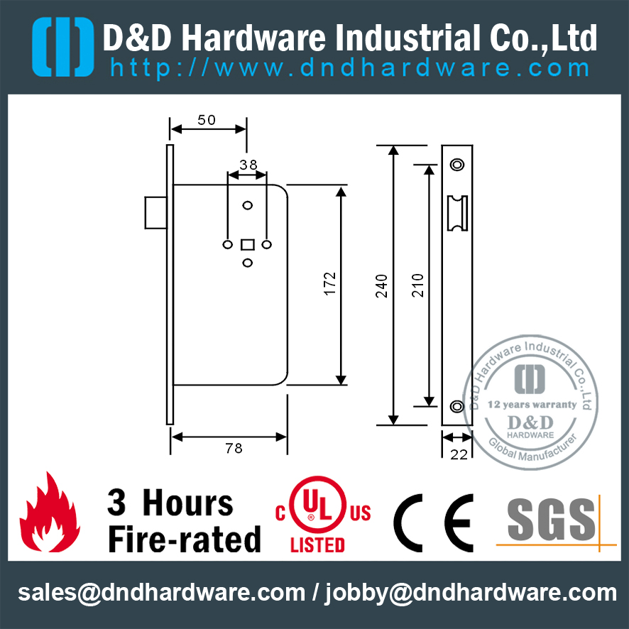 Отверстие для пазов из нержавеющей стали для Swing Door-DDML003