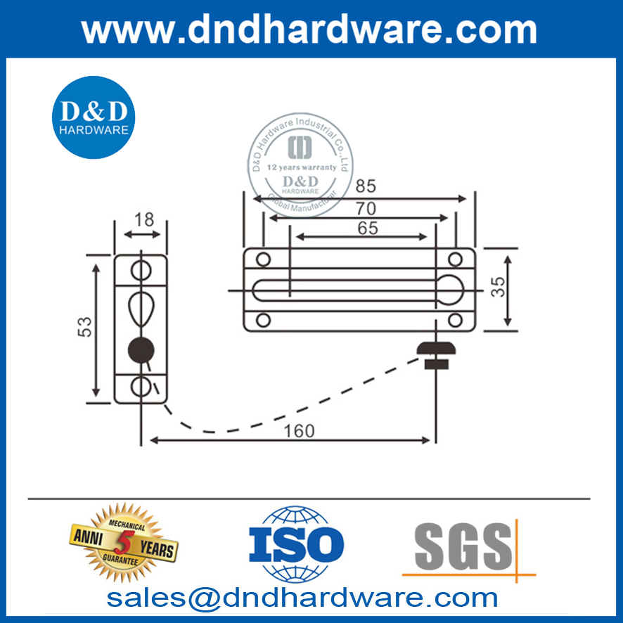 Лучшая безопасная латунная дверная цепочка из латуни на поверхности - DDDG005